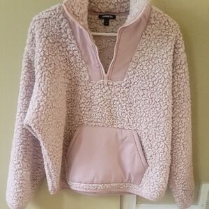 Express Light Pink Fleece Pullover